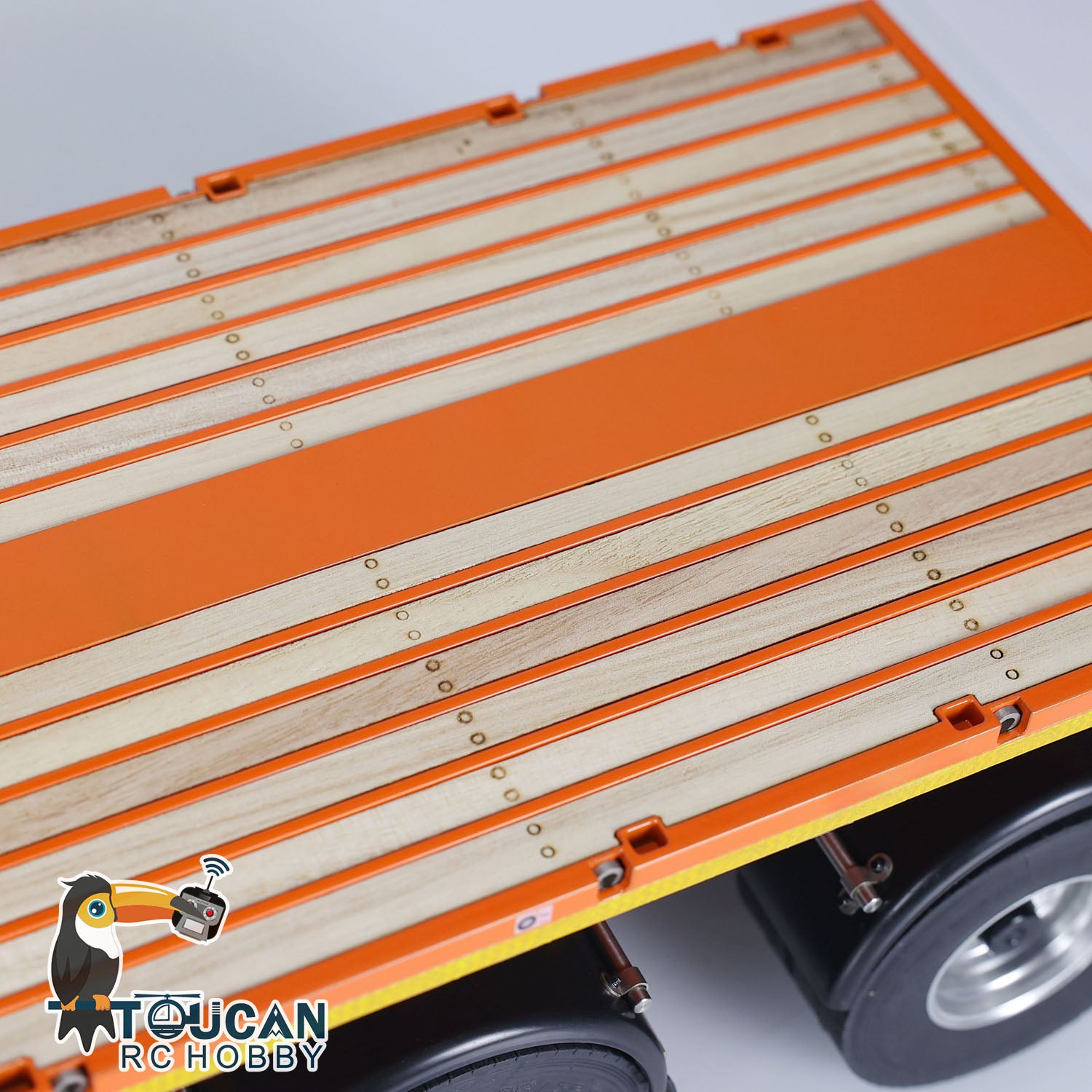 NOOXION 1/14 Scale 6 Axle Heavy Duty Metal Flatbed Trailer for RC Tractor Trucks & Electric Cars - DIY Hobby Model Accessory - Perfect for Off-Road Hauling, Construction Play & RC Enthusiasts