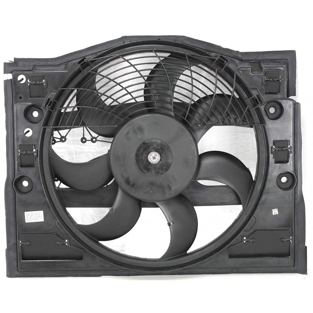 BMW 323i 325i 328i 330i Radiator Cooling Fan Replacement 1999-2005 - Single Fan Compatible with Automatic & Manual Transmission - OEM Part #BM3020100 64546988913 - Perfect for Engine Overheating Prevention & Summer Driving