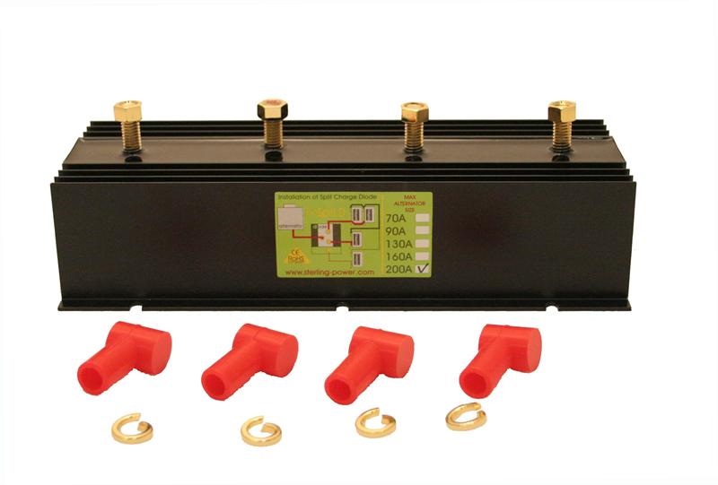 Sterling Power ProSplit D 200 Amp 3 Output Marine Battery Isolator - Low Voltage Drop Split Charge System for Boats, RVs, and Off-Grid Power Applications