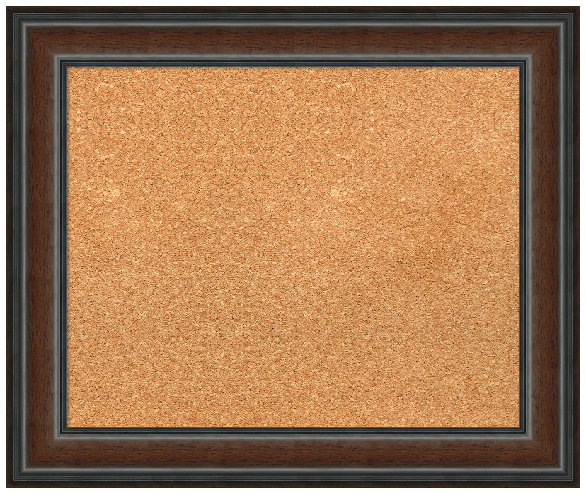 Natural Custom Cork Bulletin Board - 25 x 21 Inches (Various Sizes Available) with Premium Cyprus Walnut Wood Frame - Pin Board for Office, Home & School Organization - Perfect for Notes, Photos & Reminders