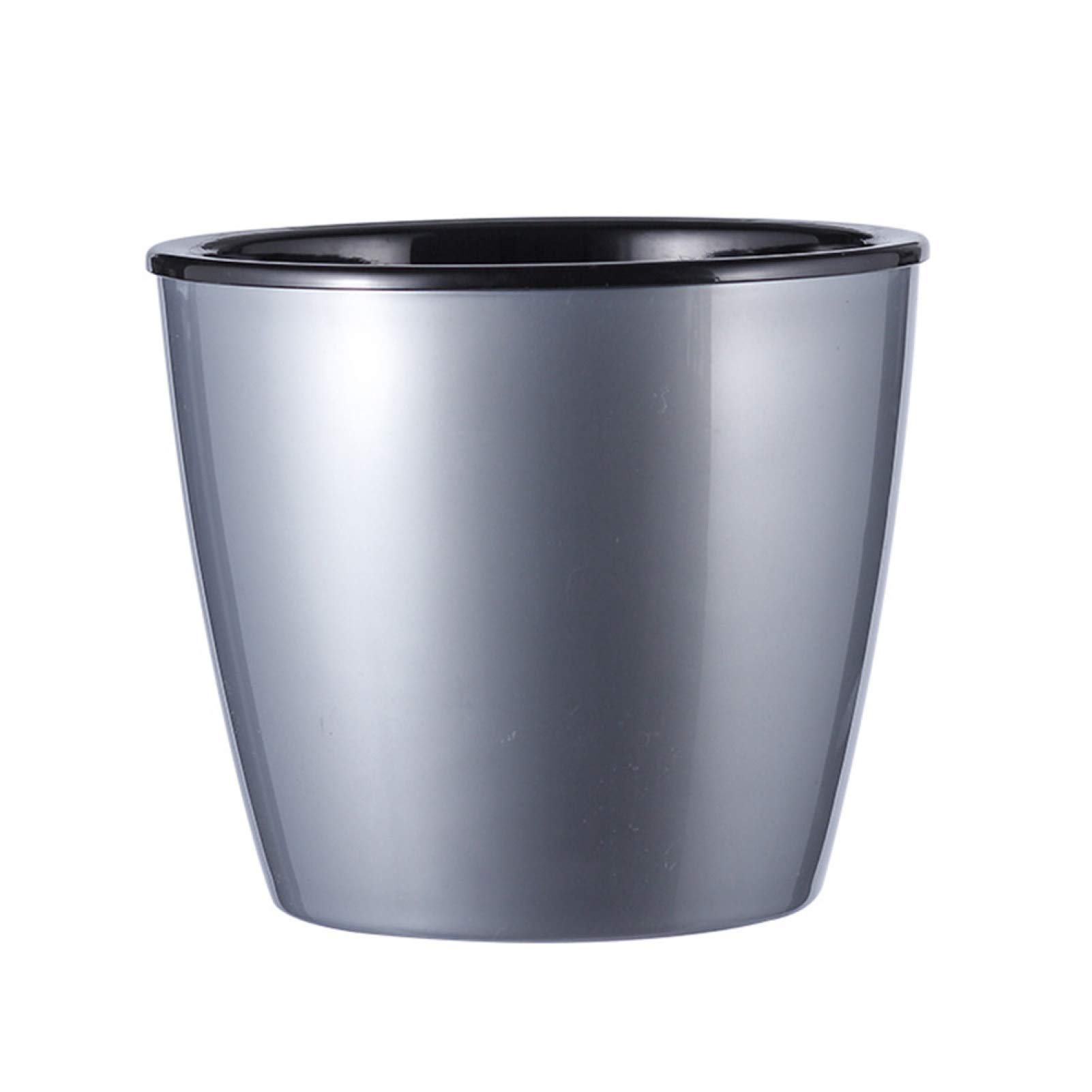 Double Wall Self-Watering Flower Pot Planter - Silver Indoor/Outdoor Garden Container with Water Absorption Technology | Perfect Housewarming Gift & Home Storage Solution for Plants, Herbs & Small Gardening Tools