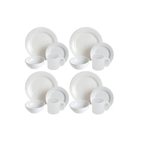 Premium White Porcelain Dinnerware Set - 16-Piece Elegant Tableware for Formal Dining & Entertaining | Dishwasher & Microwave Safe