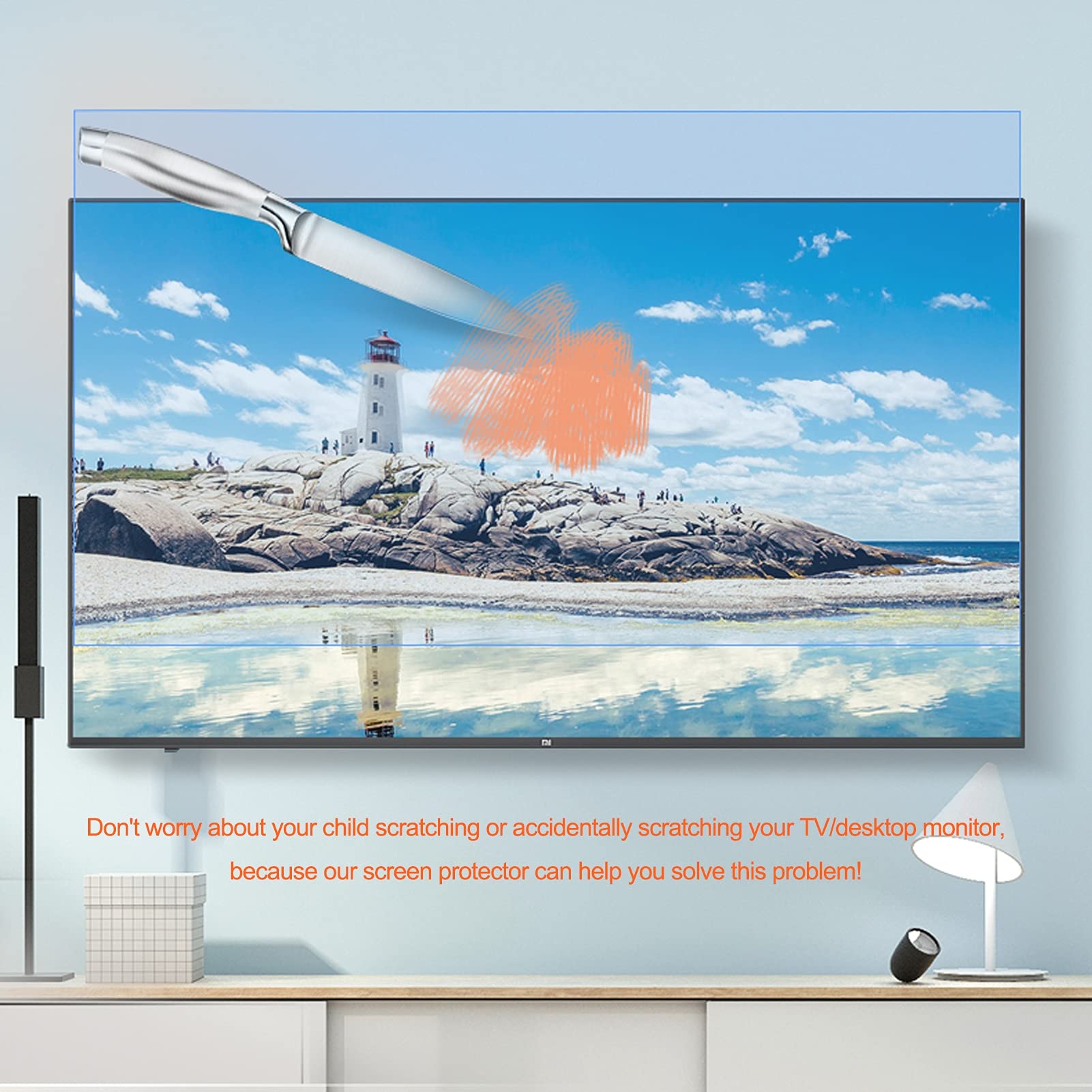 42/43 Inch Anti UV TV Screen Protector - Blue Light Blocking, Anti Glare, Anti Scratch & Fingerprint Resistant Film (942x529mm) for Eye Protection & Enhanced Viewing Experience | Perfect for Living Rooms & Home Theaters