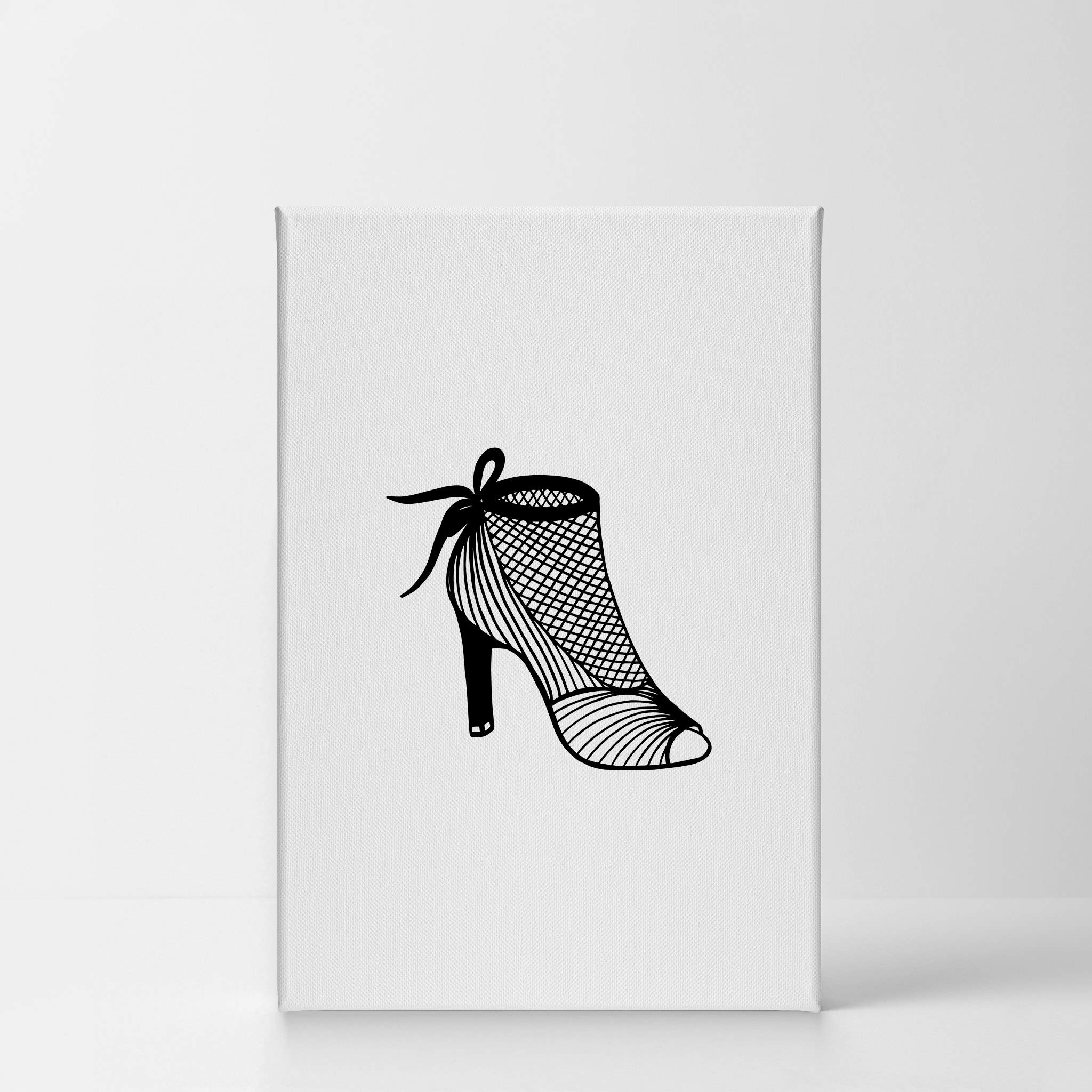 Black and White Sexy Woman High Heels Sketch Drawing - Glam Fashion Canvas Wall Art Print (40x30 inches) - Ready to Hang for Office, Bathroom, Teen Girls Room, Women's Dorm, Bedroom & Living Room Decor - Perfect for Fashion Lovers & Home Interior Design