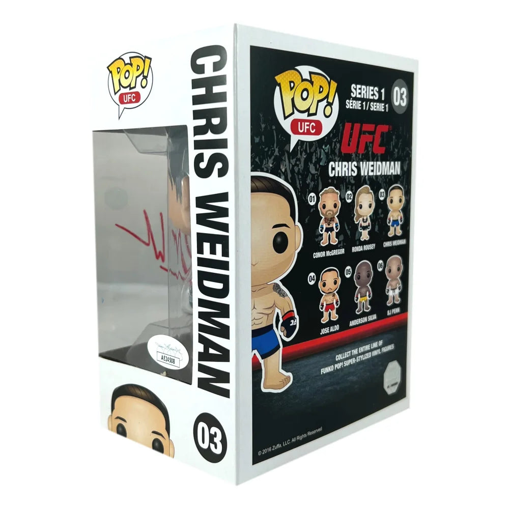 Chris Weidman Signed Funko Pop #03 with JSA COA - UFC Autographed Collectible for Sports Fans & Memorabilia Enthusiasts - Perfect for Display, Gifts, and Collections
