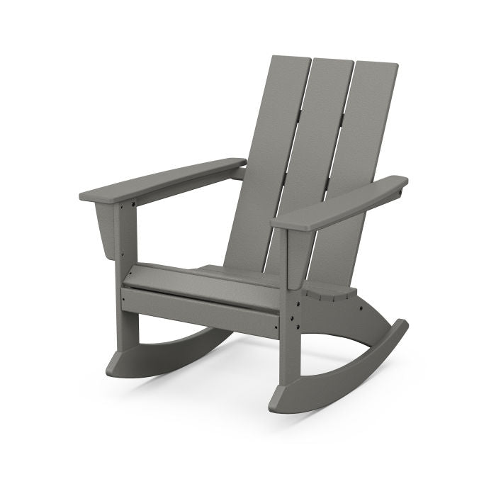POLYWOOD Modern Adirondack Rocking Chair - Durable Outdoor Furniture for Patio, Garden & Poolside Relaxation | All-Weather Resin Wicker Design | Comfortable Rocking Motion | Perfect for Backyard, Deck or Porch