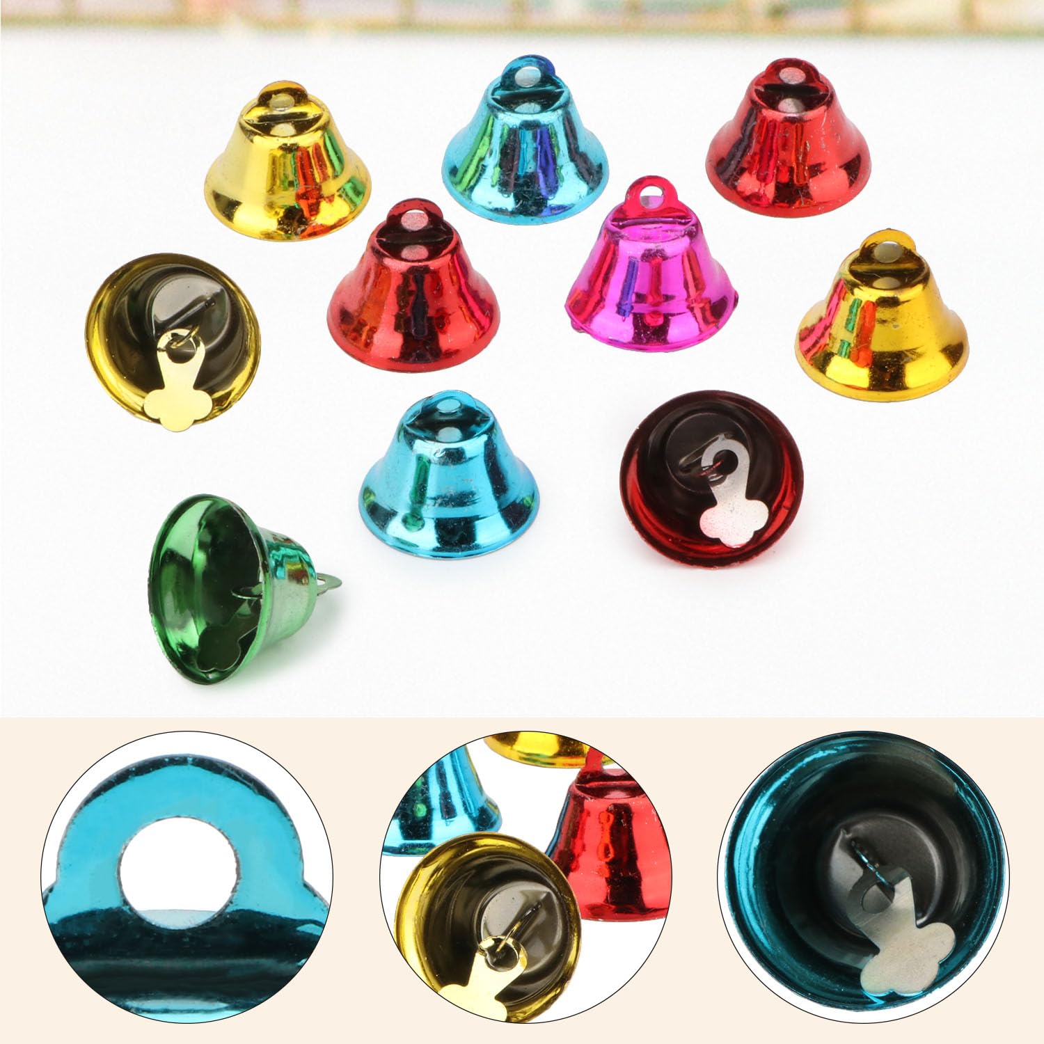 Colorful 10pcs Parrot Bell Chew Toys - 2.5cm Bird Cage Accessories for Budgies, Cockatiels, Lovebirds & Macaws | Safe Chewing & Playtime Enrichment | Vibrant Random Colors (0.9'' Bells)