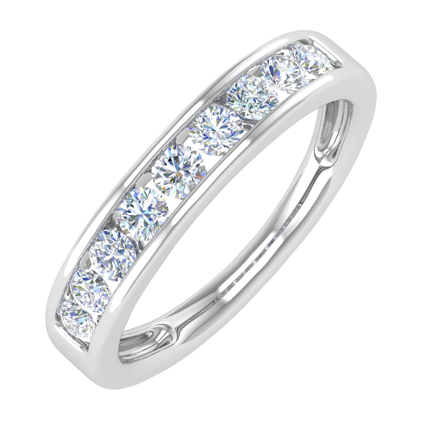 1/2 Carat Channel Set Diamond Wedding Band Ring in 14K Gold for Women - Elegant Bridal Jewelry for Engagement, Anniversary & Special Occasions