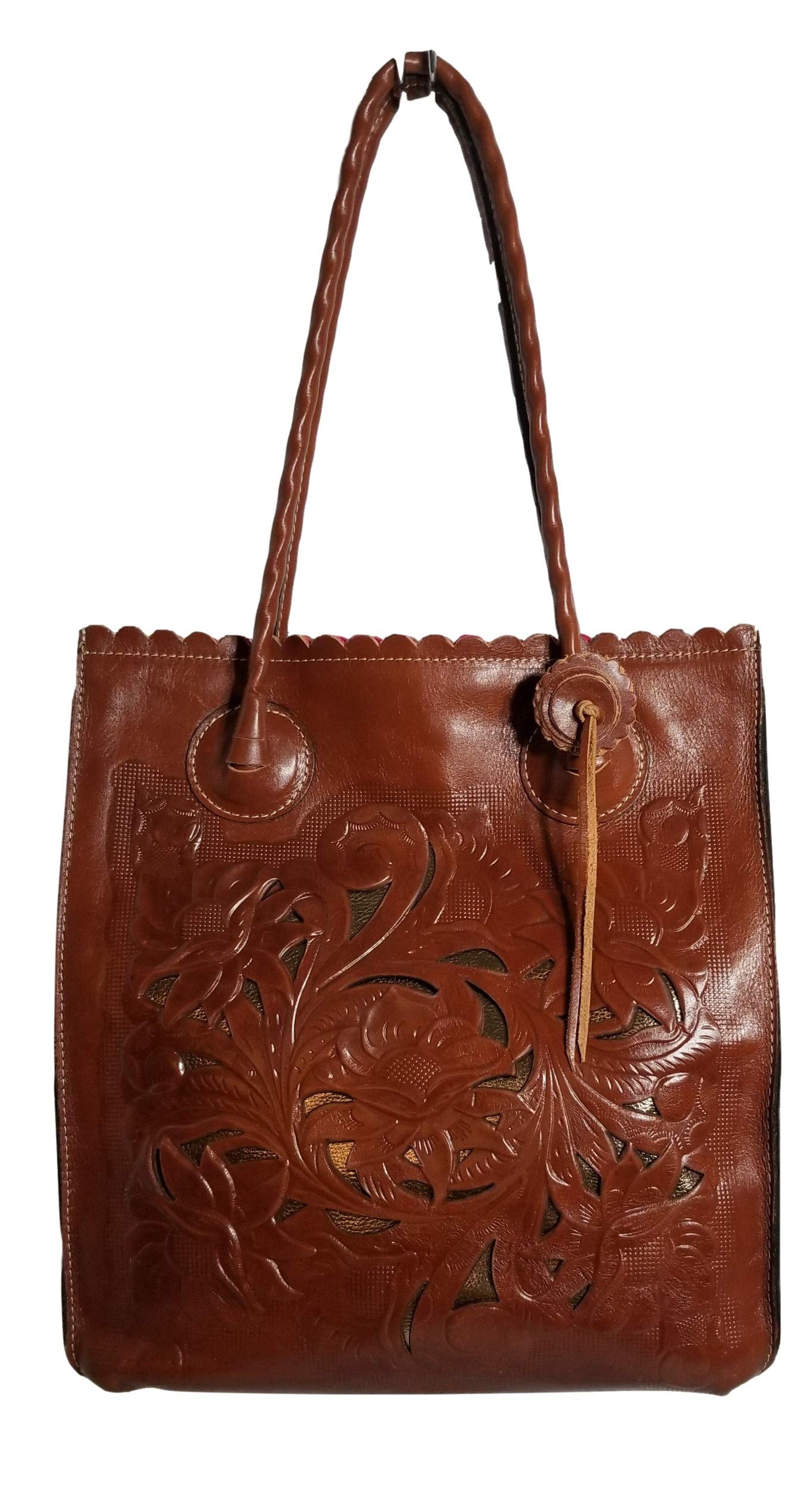 Premium Burnished Tooled Leather Cavo Tote Bag for Women - Stylish & Durable Handbag for Work, Travel & Everyday Use