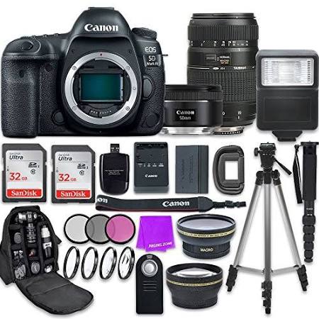 Canon EOS 5D Mark IV DSLR Camera with EF 50mm f/1.8 STM Lens & Tamron 70-300mm f/4-5.6 AF Lens + Accessory Kit - Professional Photography for Portraits, Wildlife & Travel
