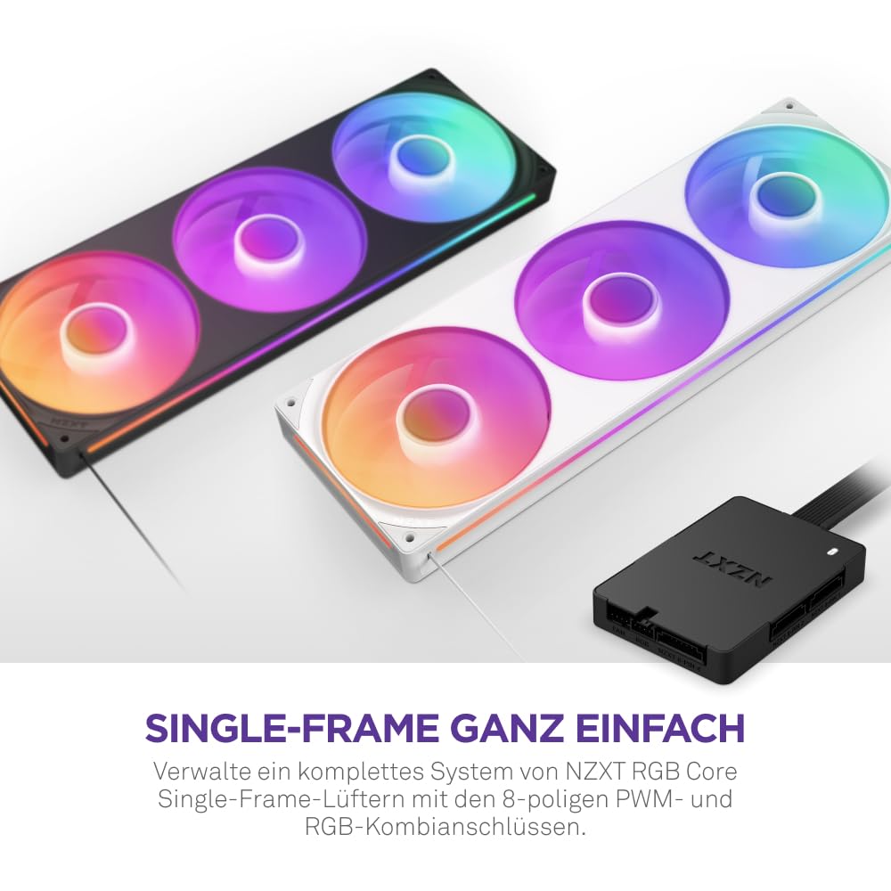 NZXT Control Hub - Digital RGB Lighting & PWM Fan Controller for PC - Manage 5 PWM or 4 NZXT Single-Frame Fans with CAM Software - Perfect for Gaming PC Setup & Custom RGB Lighting