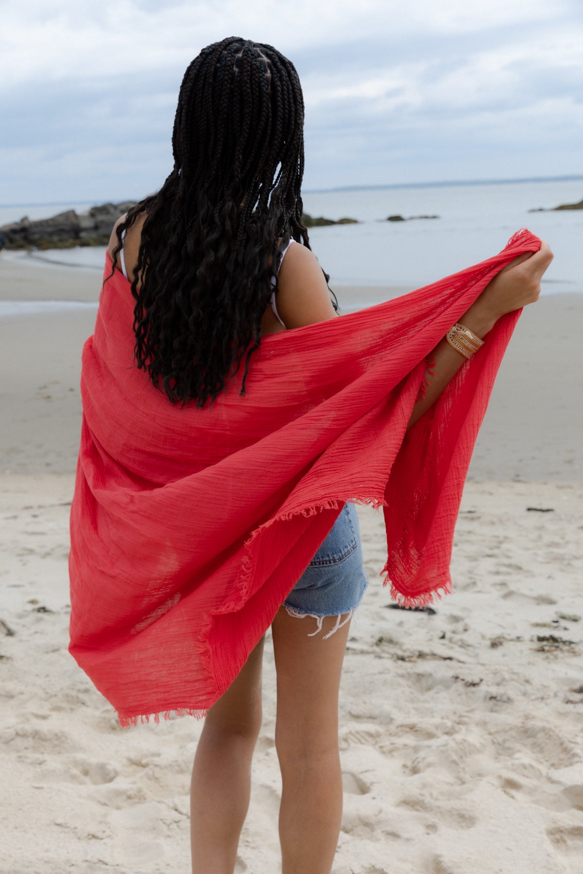 Premium Solid Cotton Fringed Scarf - Soft & Lightweight Winter Shawl for Women - Perfect for Cold Weather, Office Wear & Outdoor Activities