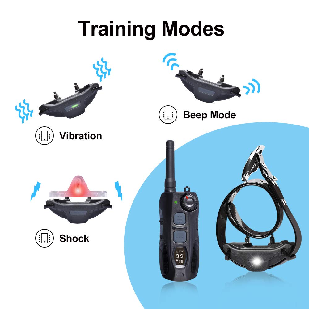 **Remote Dog Training Collar for Hunting - 5/4 Mile Range, Static & Vibration Modes, LED Night Light - Waterproof & Rechargeable Shock Collar for 2 Dogs - Perfect for Outdoor Training & Night Hunting**