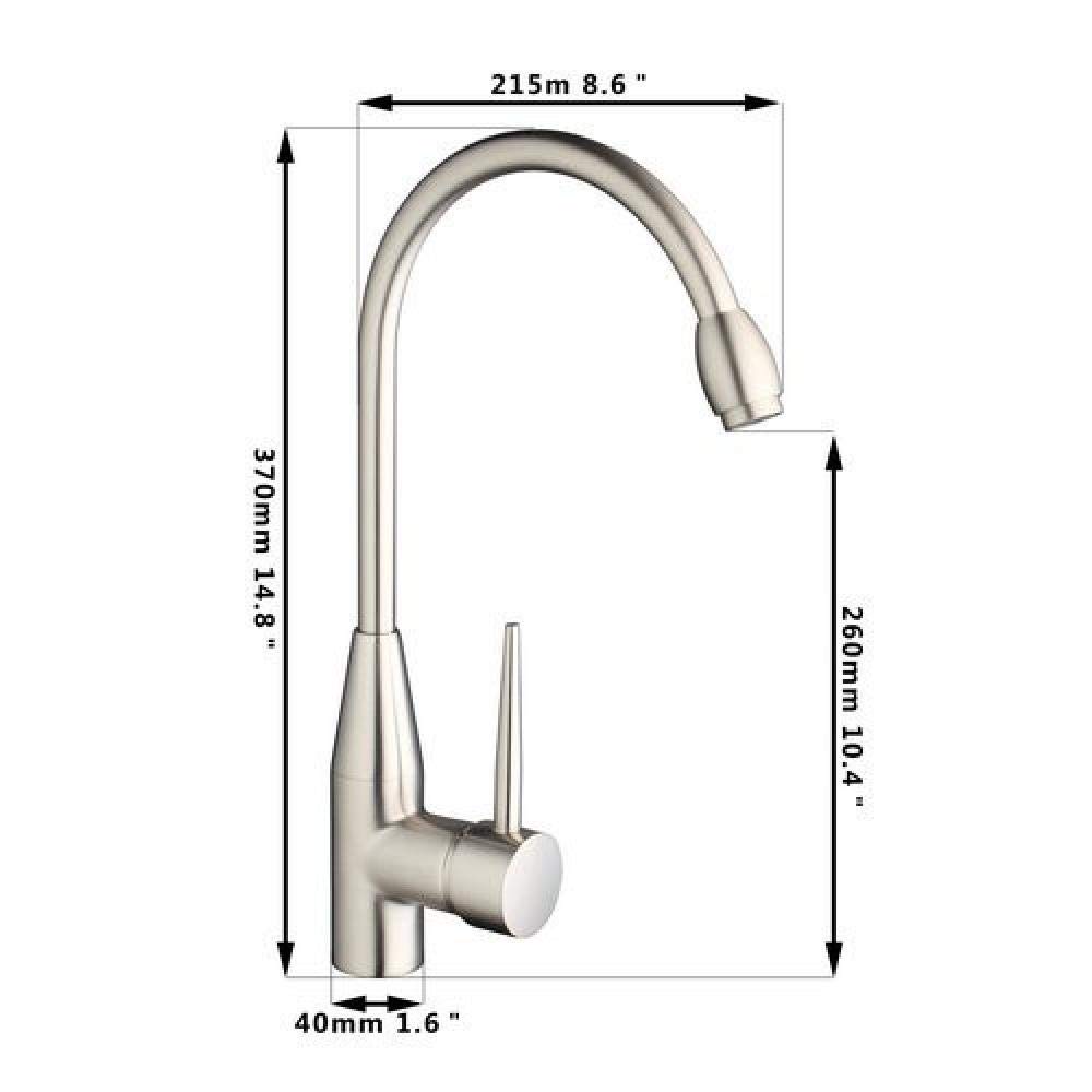 Nickel Brushed Kitchen Sink Faucet - Hot/Cold Water Swivel Spout Vessel Mixer Tap, Deck Mounted for Modern Vanity - Perfect for Home Kitchen, RV, and Restaurant Use