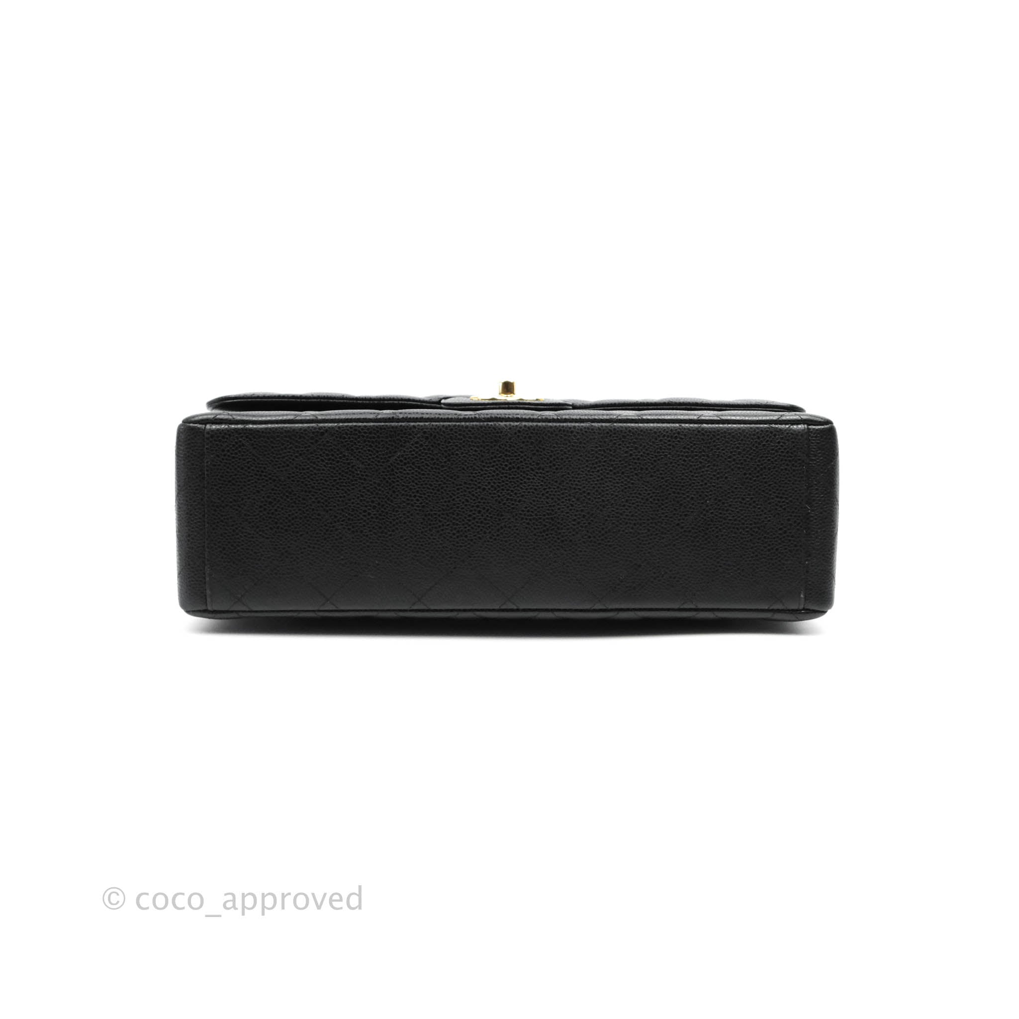 Chanel Classic Double Flap Maxi Bag in Black Caviar Leather with Gold Hardware - Luxury Handbag for Women, Perfect for Work, Evening Events & Special Occasions