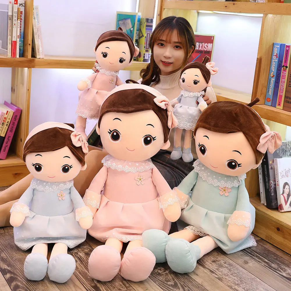 40cm Kawaii Plush Doll with Lace Skirt - Soft Stuffed Animal Toy for Baby Girls, Cute Birthday & Valentine's Gift for Kids - Perfect for Cuddling, Nursery Decor, and Imaginative Play