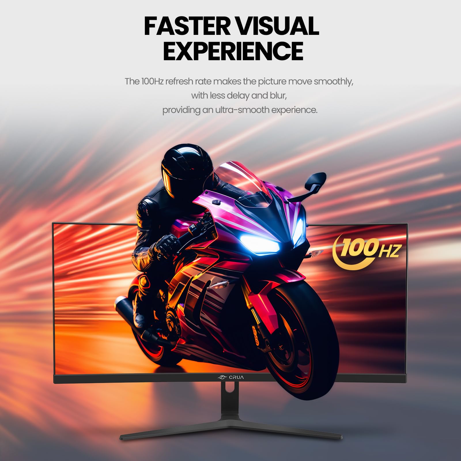CRUA 30Inch Ultrawide Curved Monitor - 21:9 WFHD 2560x1080P VA Panel, 99% sRGB, 100Hz Refresh Rate, 1500R Curvature, AMD FreeSync, VESA Mount, HDMI/DP Ports - Black | Perfect for Gaming, Office Work & Home Entertainment