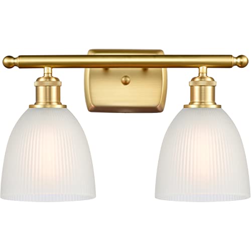 INNOVATIONS LIGHTING 516-2W-SG-G381 Castile 2-Light Bathroom Vanity Light Fixture - Modern Sconce for Bathroom Mirror, Powder Room & Dressing Area Lighting