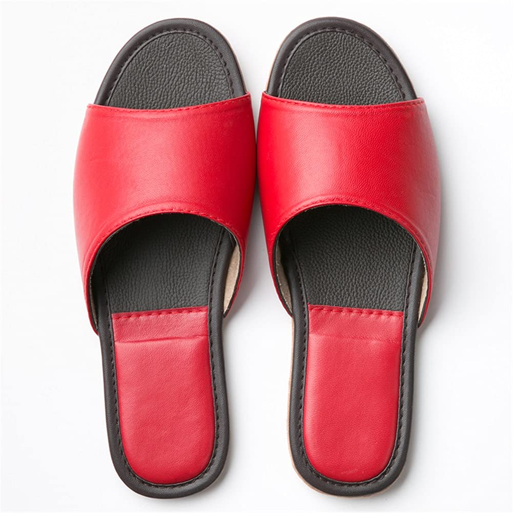 Premium Women's Leather Slippers - Soft Sheepskin Indoor House Shoes for Spring & Summer - Non-Slip Comfortable Home Footwear (Color: Brown, Size: 36-37) - Perfect for Lounging, Relaxing & Cozy Home Wear