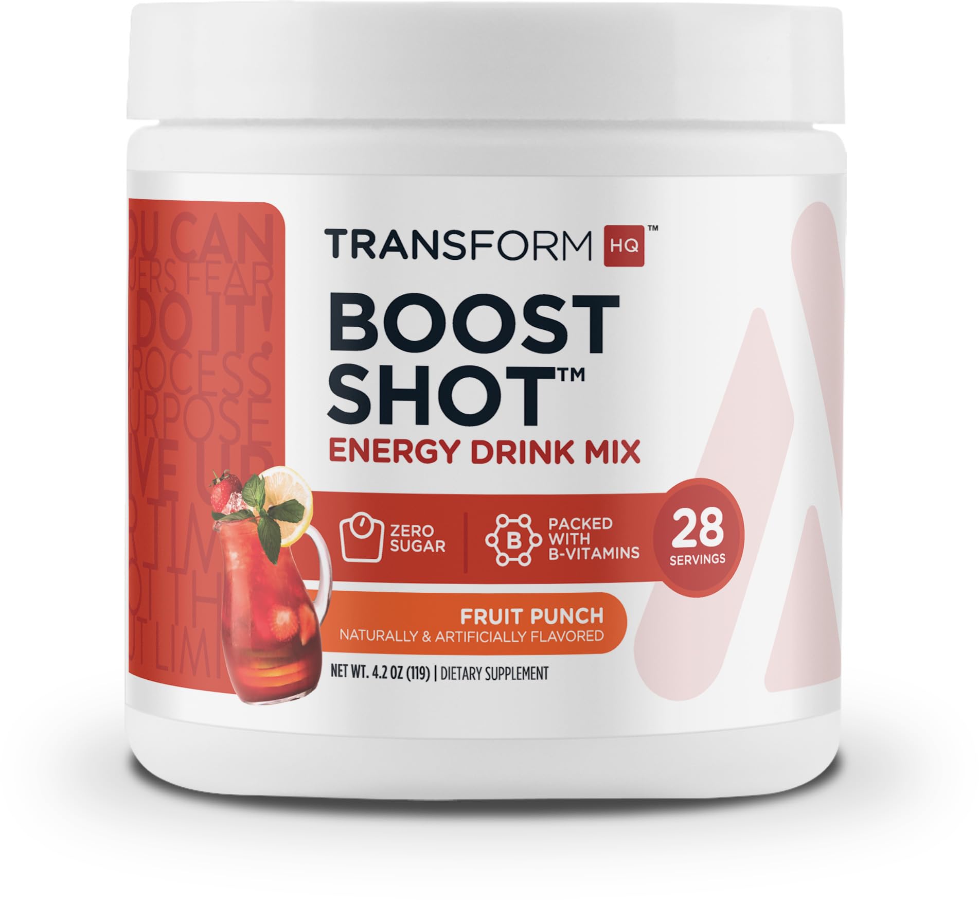 TransformHQ Everyday Boost Shot 28 Servings - Fruit Punch Flavor | Non-GMO, Gluten-Free, Vegan Energy Drink | Perfect for Workouts, Travel & Daily Energy Boost