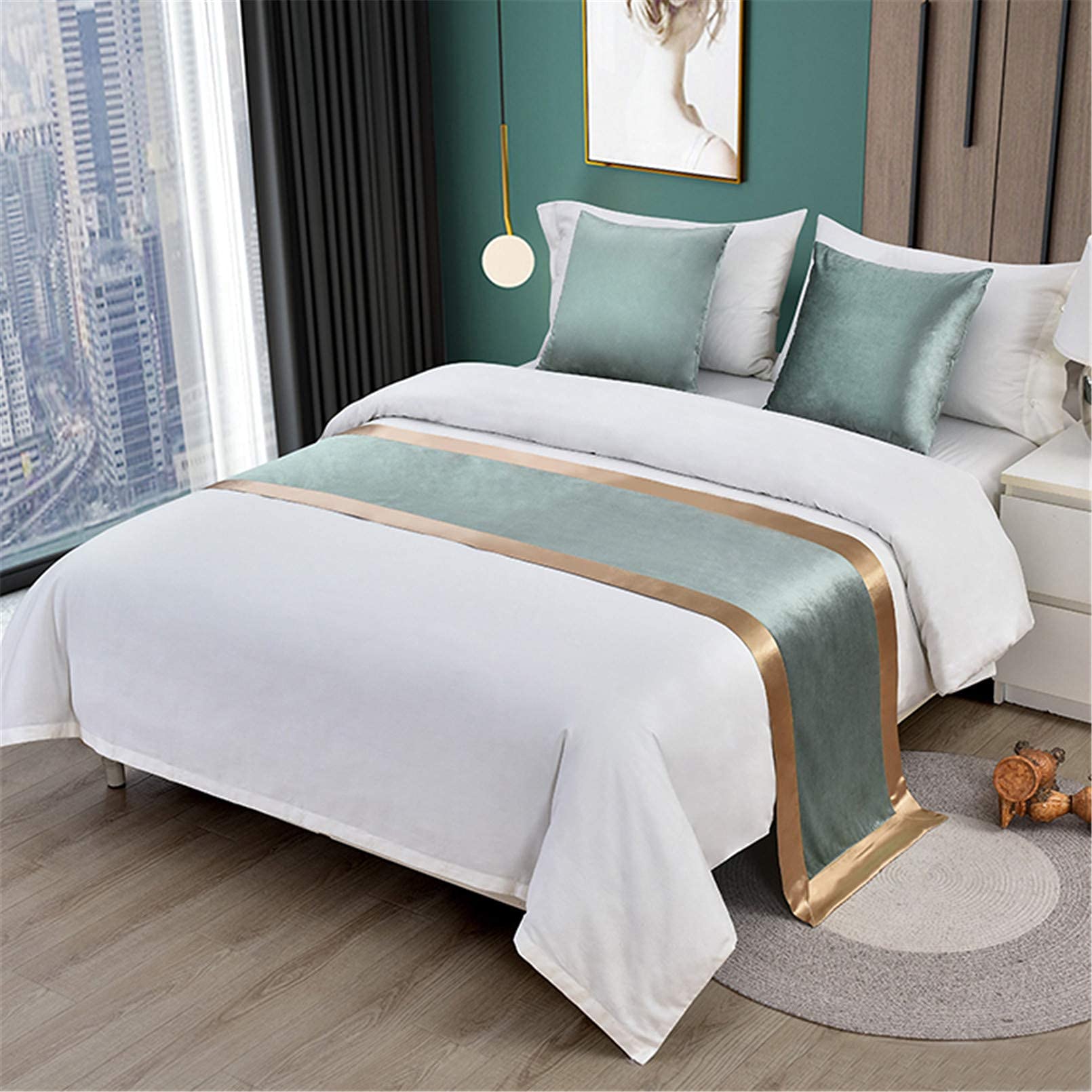 Velvet Bed Scarf - Queen/King Size Bed Runner for Hotel & Home Decor