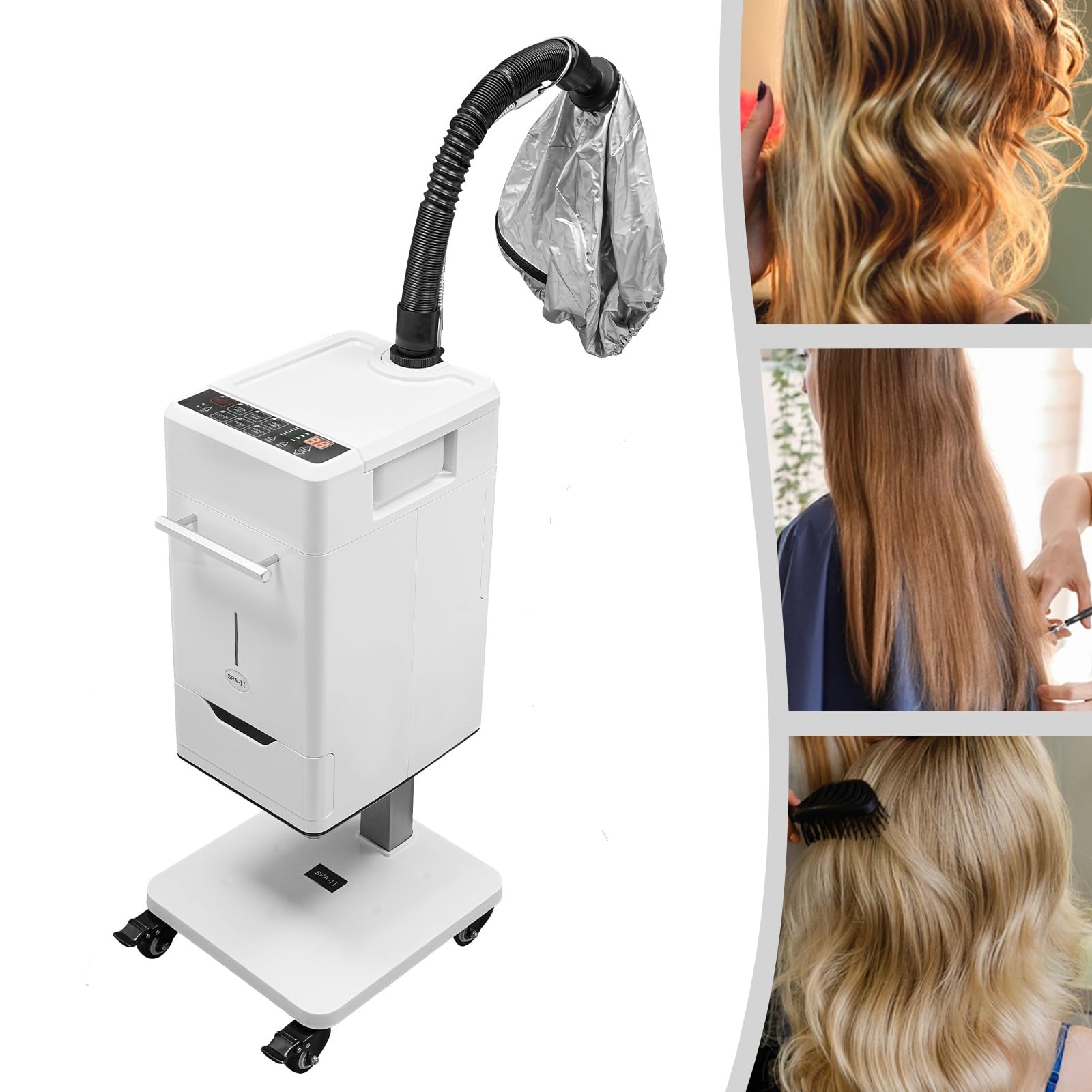 Professional Hair Steamer with Anion Technology - Nano Ionic Hair Steamer for Salon & Home Use, 500W 110V Smart Touch Control Stand-Up Hair Dyeing & Spa Machine | Perfect for Hair Treatments, Coloring, Deep Conditioning & Scalp Care