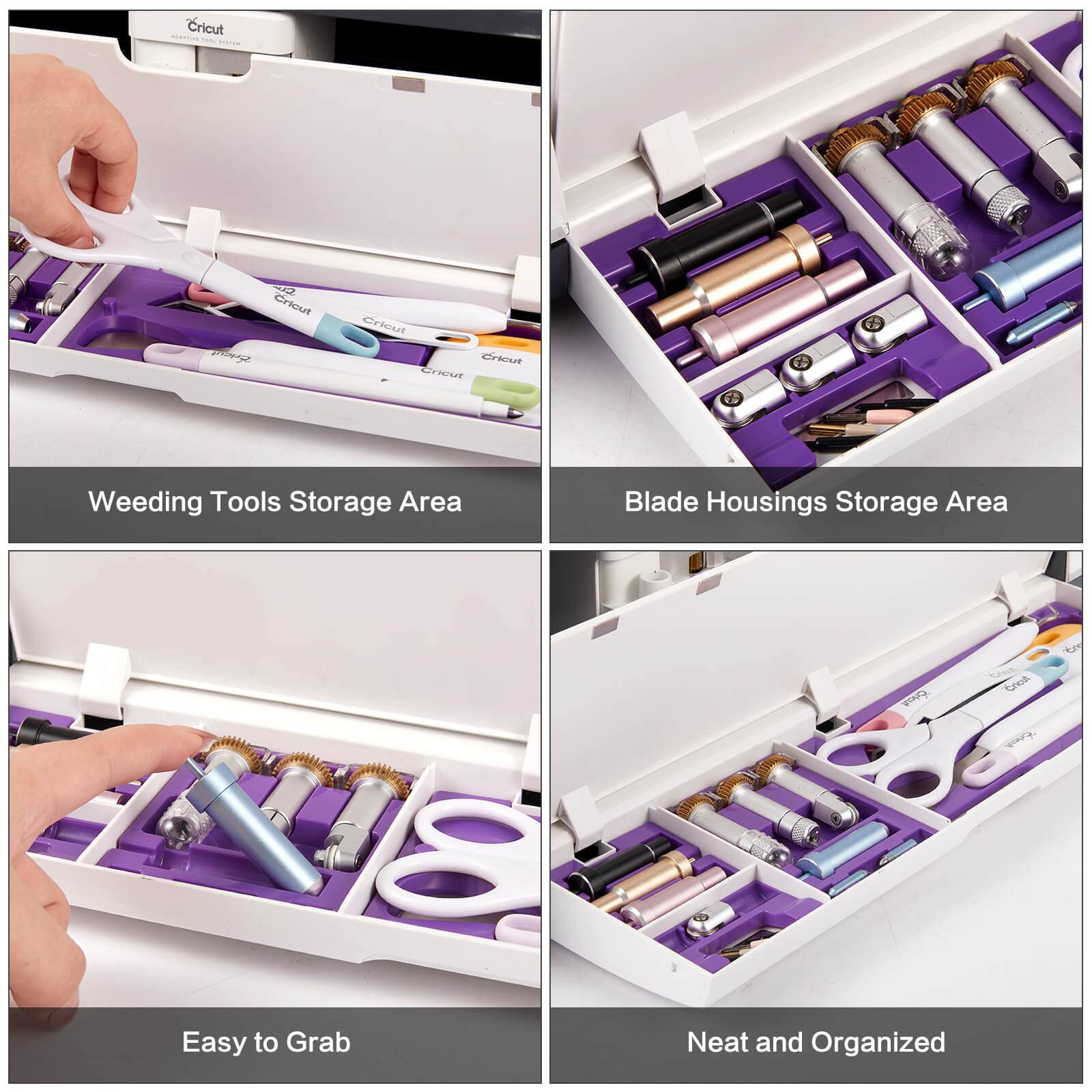 Cricut Maker 3 & Maker Tool Storage Organizer - Purple Drawer Insert for Weeding Tools, Blades & Accessories | Perfect for Craft Room Organization & DIY Projects