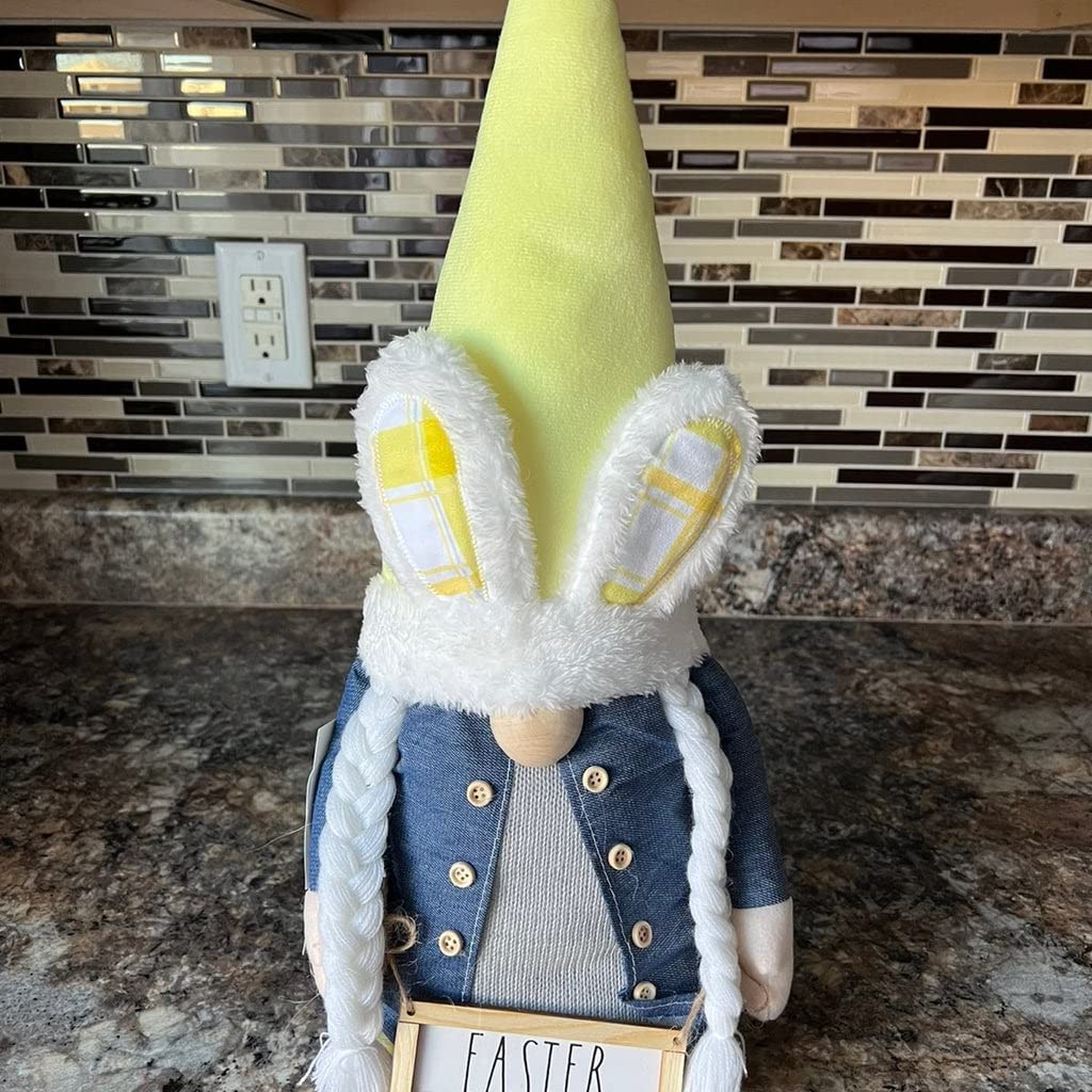 Rae Dunn Happy Easter Gnome Figurine - Cute Home Decor for Easter, Spring & Holiday Tabletop Display - Perfect for Easter Basket, Mantel Decor, and Seasonal Home Decoration