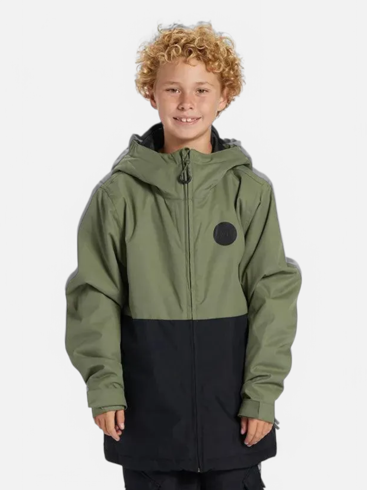 DC Snow Basis Print Kids' Camouflage Snow Jacket - Green & Black - Winter Outdoor Activities, Skiing, Snowboarding