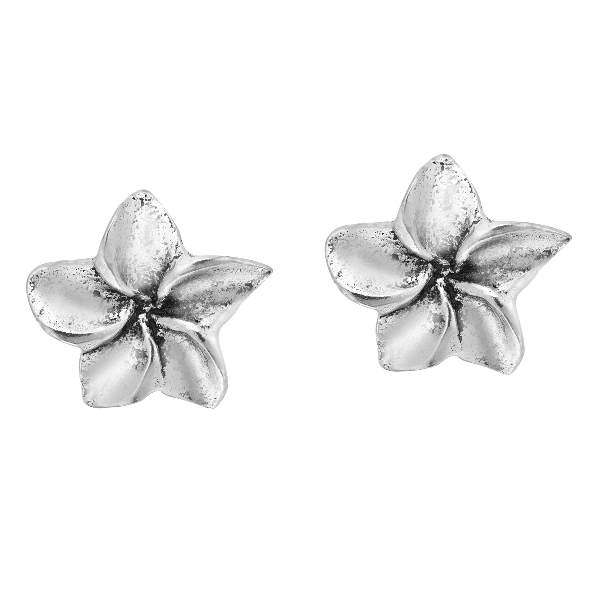 AeraVida Hawaiian Plumeria Flower Sterling Silver Stud Earrings for Women | Tiny Floral Post Earrings | Elegant Gift for Daughter, Wife, Mom | Perfect for Weddings, Parties & Everyday Wear