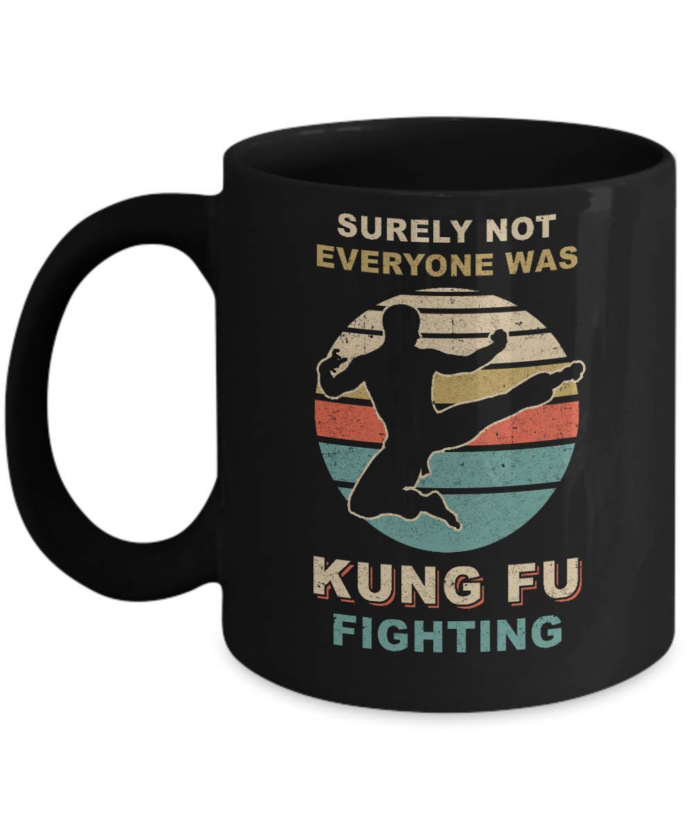 Vintage Kung Fu Fighting Coffee Mug - 11oz Ceramic Cup with Fun Martial Arts Design - Perfect Gift for Kung Fu Fans & Coffee Lovers - Great for Office Use, Home Decor, and Martial Arts Enthusiasts