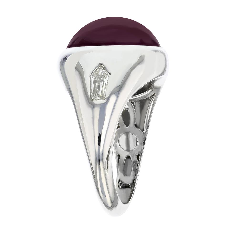 18KT White Gold Men's Ruby and Diamond Ring - 16.80 CT Ruby & 0.78 CTW Diamonds - Luxury Wedding Band, Anniversary Gift, or Engagement Ring for Him