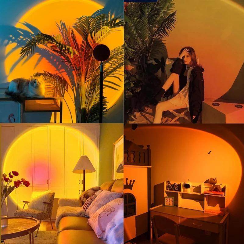 Sunset Projection Lamp - Romantic Sunset Mood Light for Bedroom, Living Room & Party Decor - Creates Stunning Sunset Ambiance for Relaxation, Meditation & Home Decoration