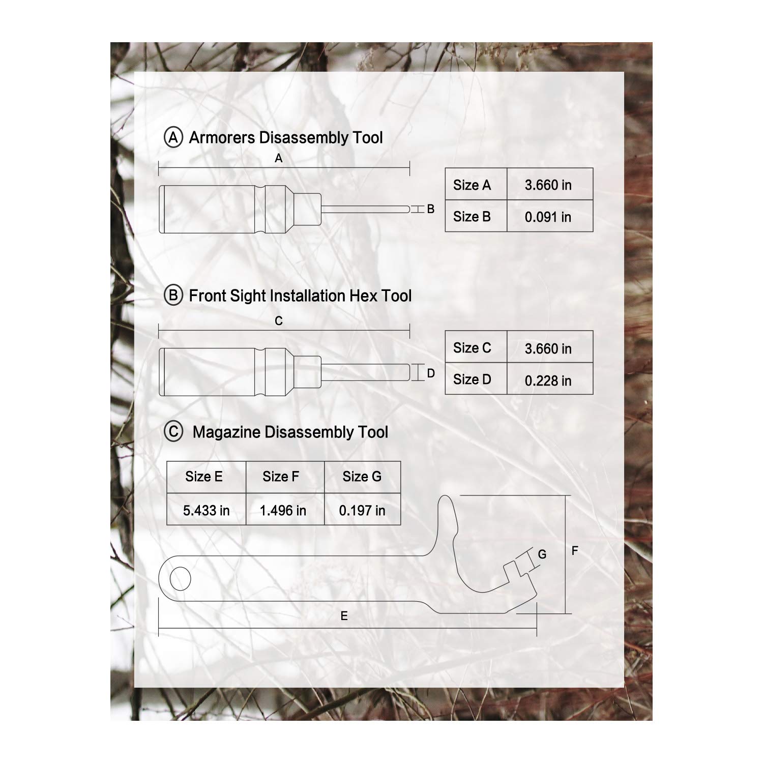 Premium Glock Tool Kit - All Metal Magazine Disassembly Tool with Armorer's Punch & 3/16 Hex Wrench for Front Sight Installation | Complete Glock Accessories Set GT08 | Perfect for Gunsmithing, Maintenance & Range Day Preparation