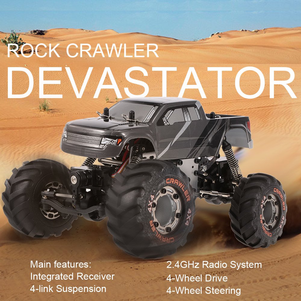 GoolRC 2098B 1/24 Scale 2.4GHz 4WD 4WS Off-Road RC Rock Crawler Car - Ready to Run (RTR) with Double Servo - Remote Control Toy for Kids & Adults - Perfect for Backyard Crawling, Trail Adventures & Indoor Racing