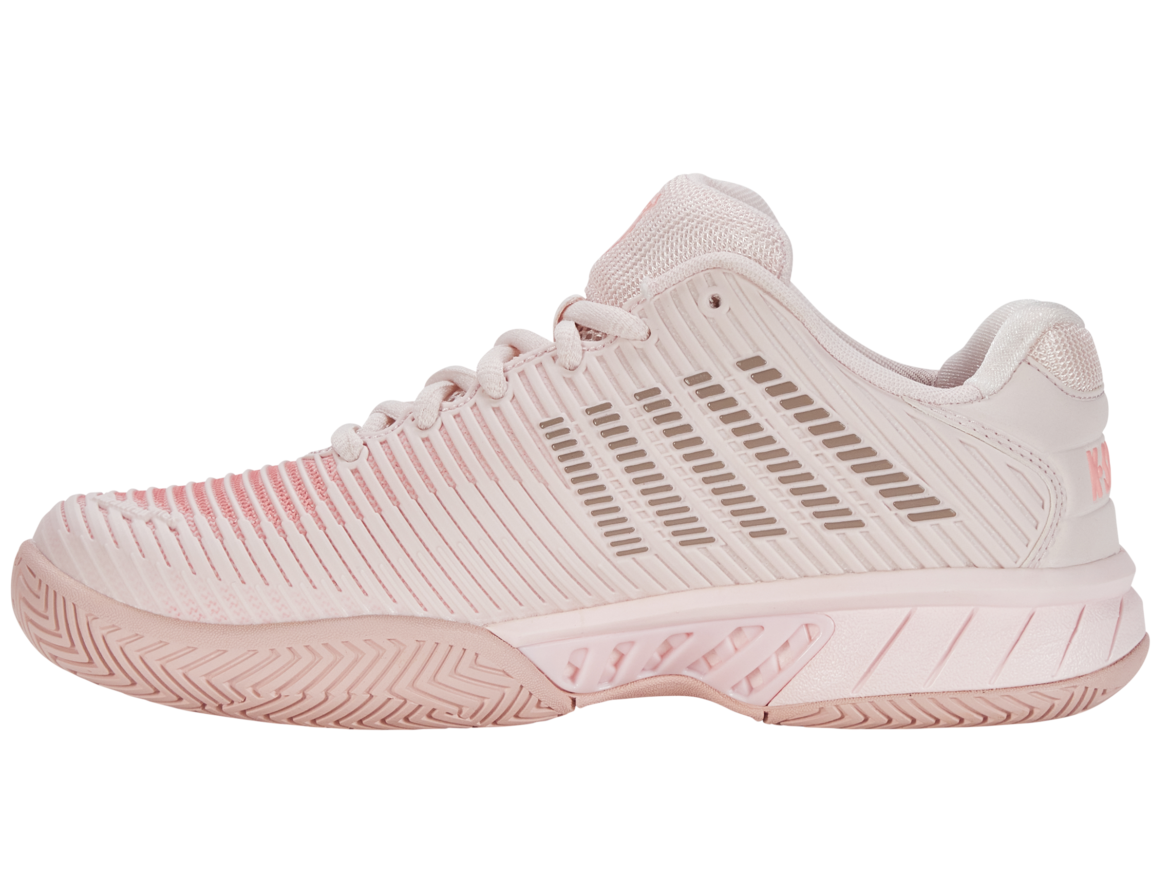 Hypercourt Express 2 Wide Tennis Shoes for Women - Almost Mauve/Sepia Rose/Pale Neon Coral | Lightweight Comfort for Court & Casual Wear