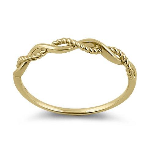 14K Yellow Gold Twisted Rope Ring for Women - Durable Solid Gold Jewelry for Everyday Wear, Anniversary Gifts & Special Occasions
