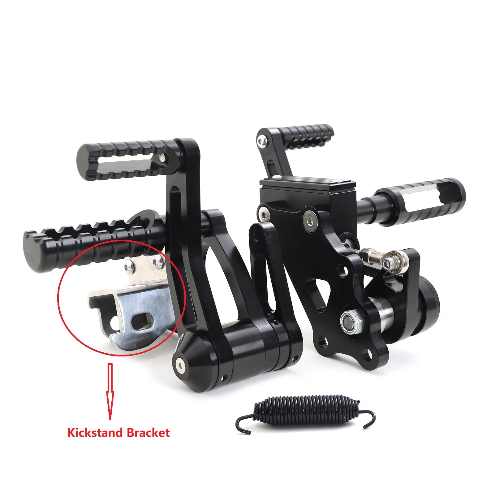 Premium TARAZON Aluminum Non-Slip Forward Control Pegs with Kickstand Bracket - Compatible with Harley Davidson Softail Custom/Classic/Heritage/Fatboy/Springer 2000-2017 - Enhanced Comfort & Safety for Long Rides & Cruising