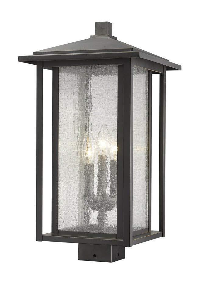 Z-Lite 554PHXLS-ORB 3-Light Outdoor Post Mount Fixture in Oil Rubbed Bronze - Perfect for Porch, Patio, Garden & Driveway Lighting