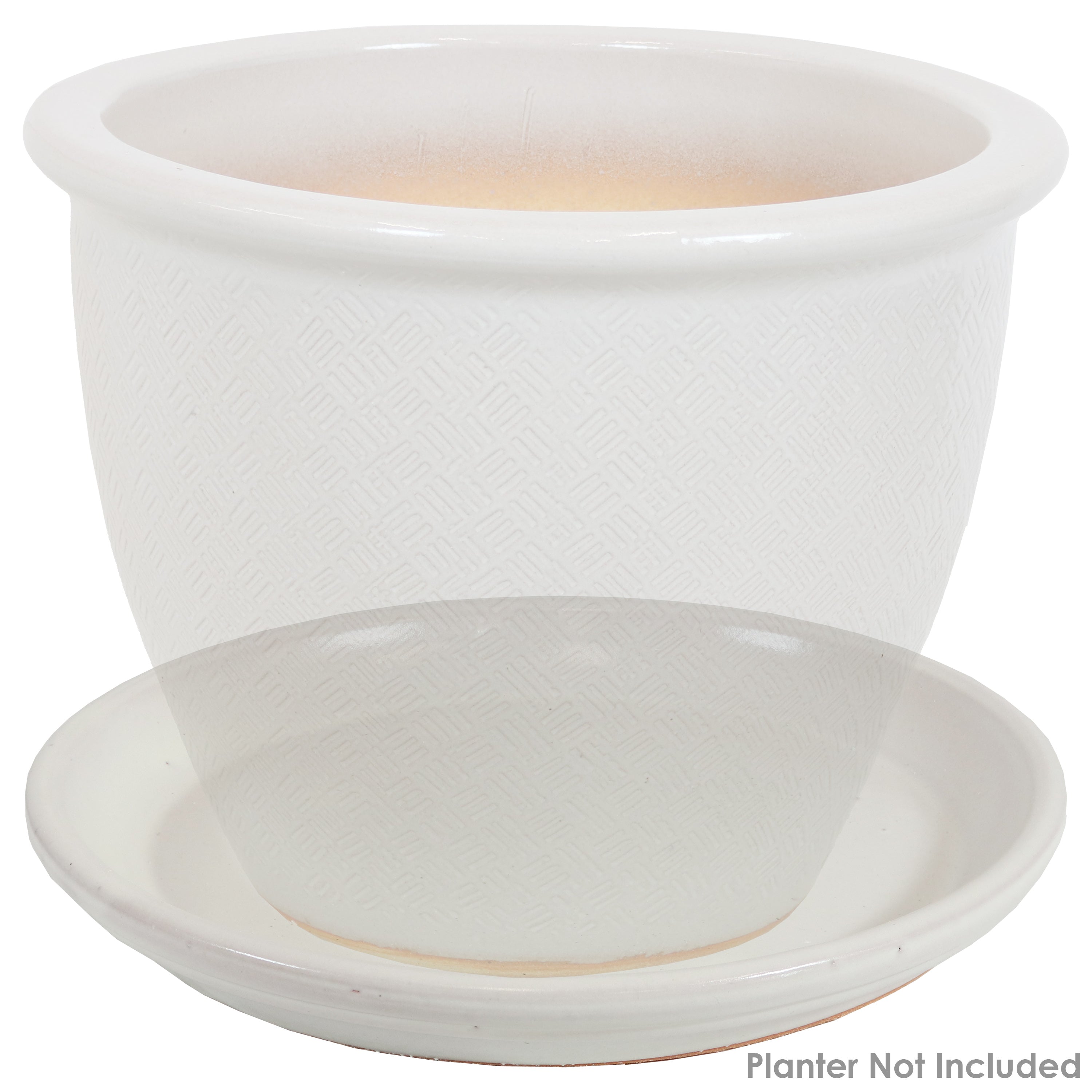 Sunnydaze Set of 2 Glazed Ceramic Planter Saucers - 6 Inch Flower Pot Trays for Indoor & Outdoor Plants - Perfect for Drainage and Protecting Surfaces