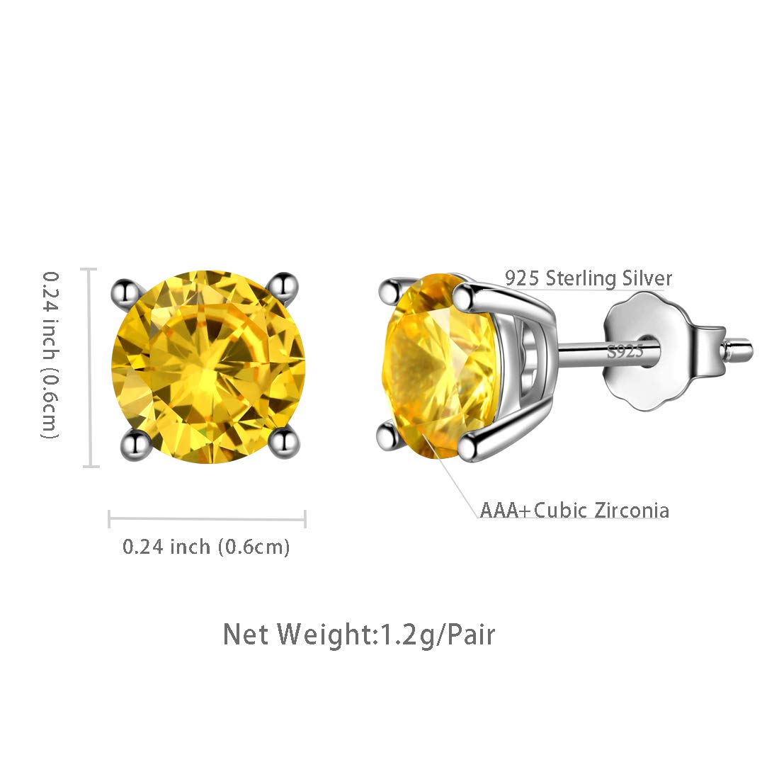Aurora Tears Birthstone Stud Earrings - 925 Sterling Silver Jewelry for Women & Men | Perfect Gift for Birthday, Anniversary & Special Occasions | Elegant Everyday Wear & Formal Events