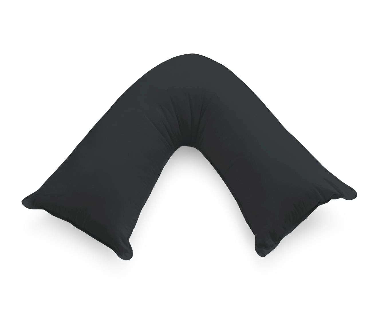 1000TC Premium Ultra Soft V-Shaped Pillowcase - Black | Luxury Bedding for Side Sleepers & Neck Support | Perfect for Home, Hotel, and Travel Use