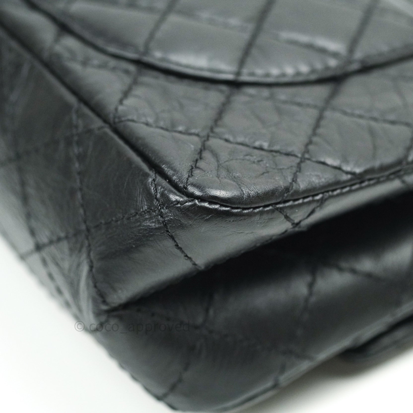Authentic Chanel 2.55 Reissue 225 Flap Bag - Black Aged Calfskin with Gold Hardware | Luxury Crossbody Purse for Women, Perfect for Date Night & Special Occasions