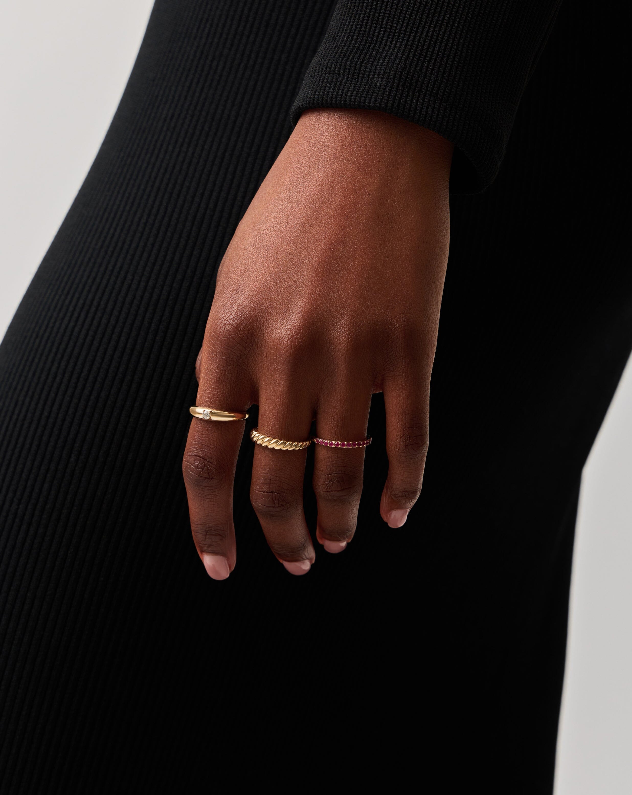 14K Solid Gold Half Eternity Ruby Ring for Women - Genuine Ruby Wedding Band, Anniversary Gift, Valentine's Day Jewelry - Perfect for Engagement, Proposal & Special Occasions