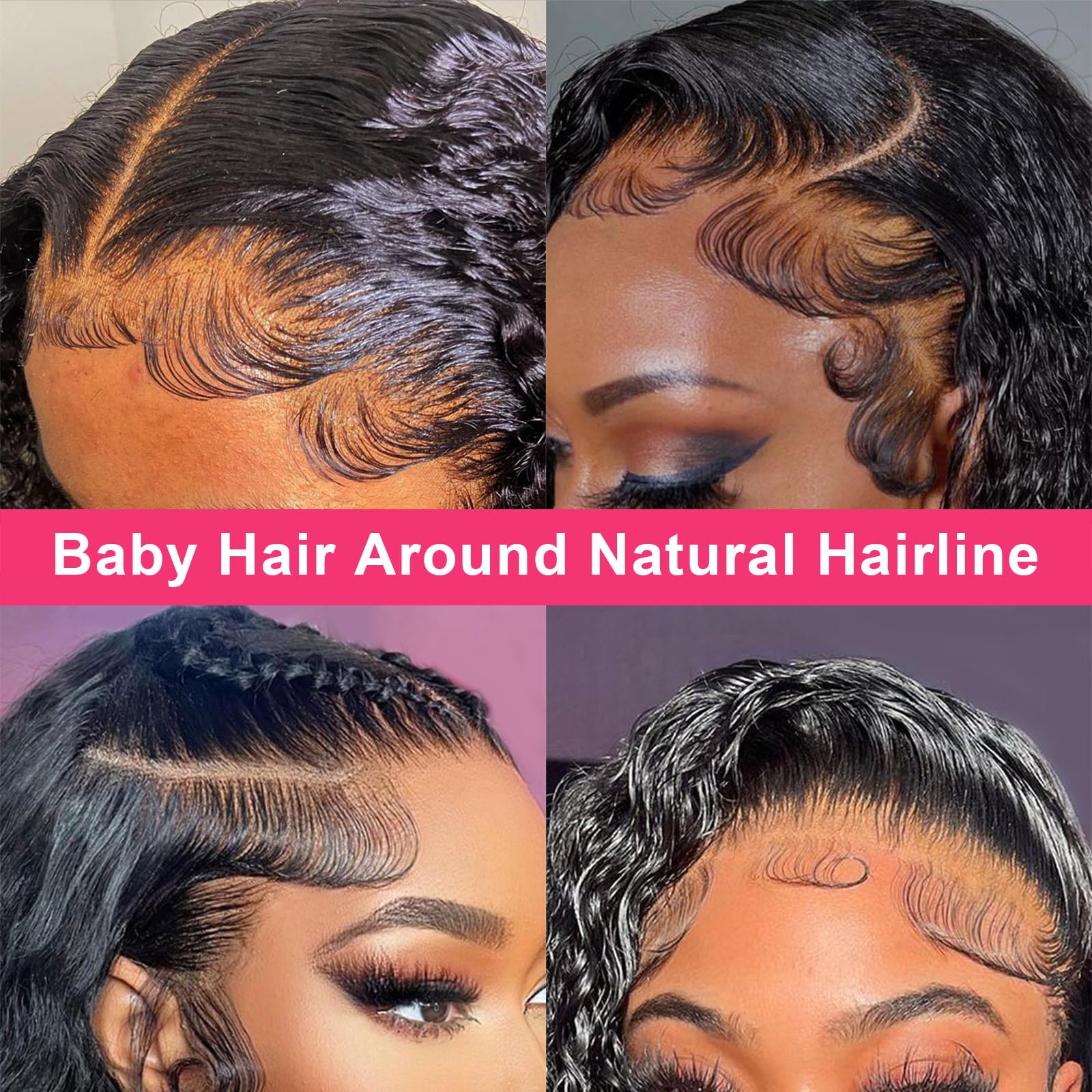 30 Inch Deep Wave Lace Front Wigs Human Hair - 13x6 HD Transparent Lace Frontal - 180% Density Glueless Pre Plucked with Baby Hair - Natural Black/Brown/Blonde - Perfect for Daily Wear, Cosplay, and Special Occasions