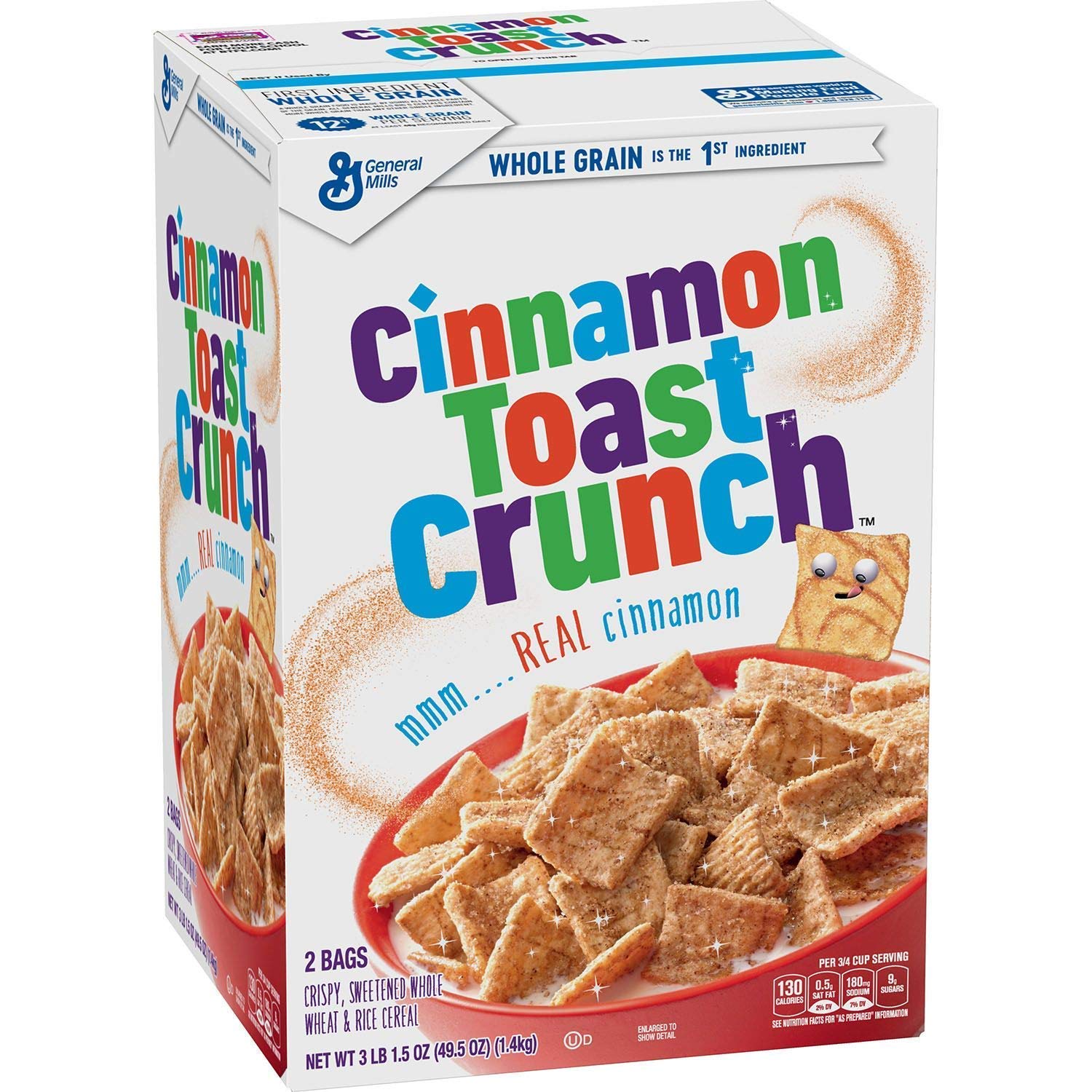 Cinnamon Toast Crunch Cereal - 4 Pack (49.5 oz Each Box) - Sweet Cinnamon Flavored Breakfast Cereal - Perfect for Family Breakfast, Snacking & Baking Treats
