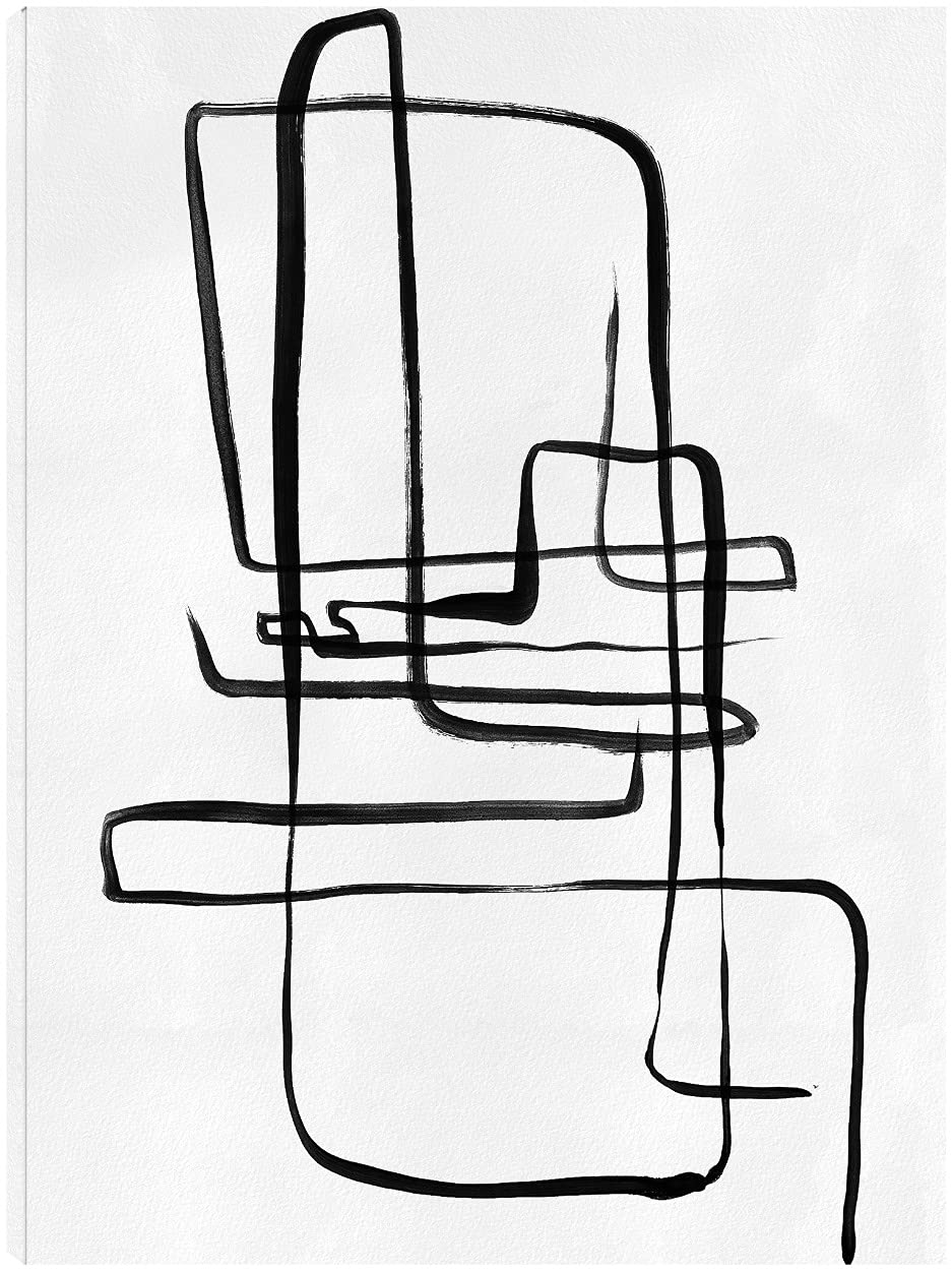 Fine Art Canvas Scribbles II Abstract Wall Art Painting - Modern Canvas Wall Decor for Living Room, Bedroom, Office & More - Ready to Hang 24x32 Inches - Perfect for Home Decor, Gifts & Interior Design