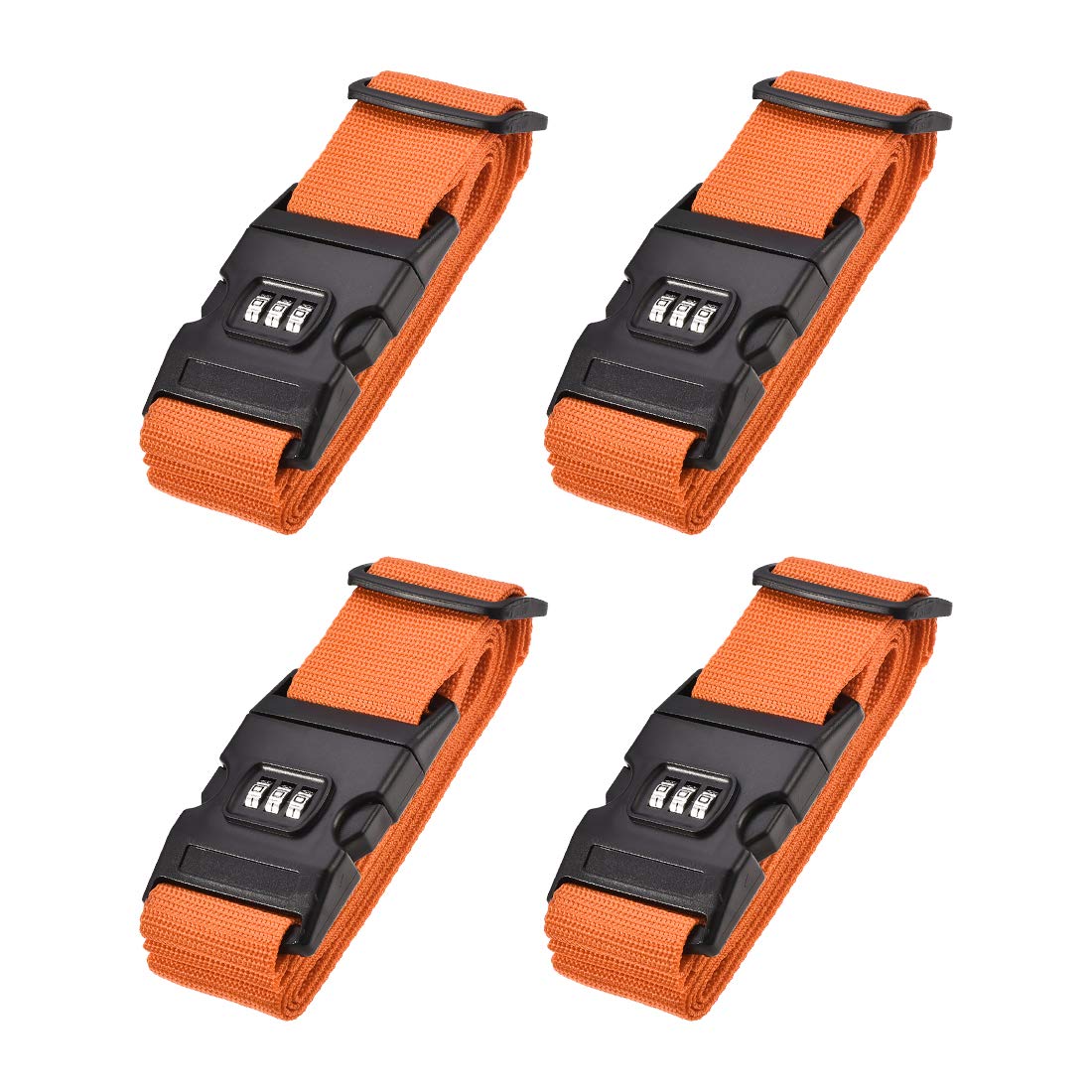 uxcell Adjustable Luggage Straps with Buckle & Combination Lock - Secure Suitcase Belts for Travel Packing Accessories | Perfect for Airplane Checked Bags, Cruise Trips & Train Travel