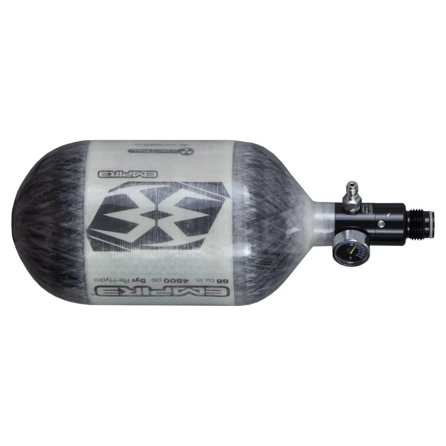 Tippmann Empire Carbon Fiber 68ci 4500psi HPA Paintball Air Tank with Hydro Test Certification - Lightweight High Pressure Compressed Air System for Paintball, Airsoft & Outdoor Sports