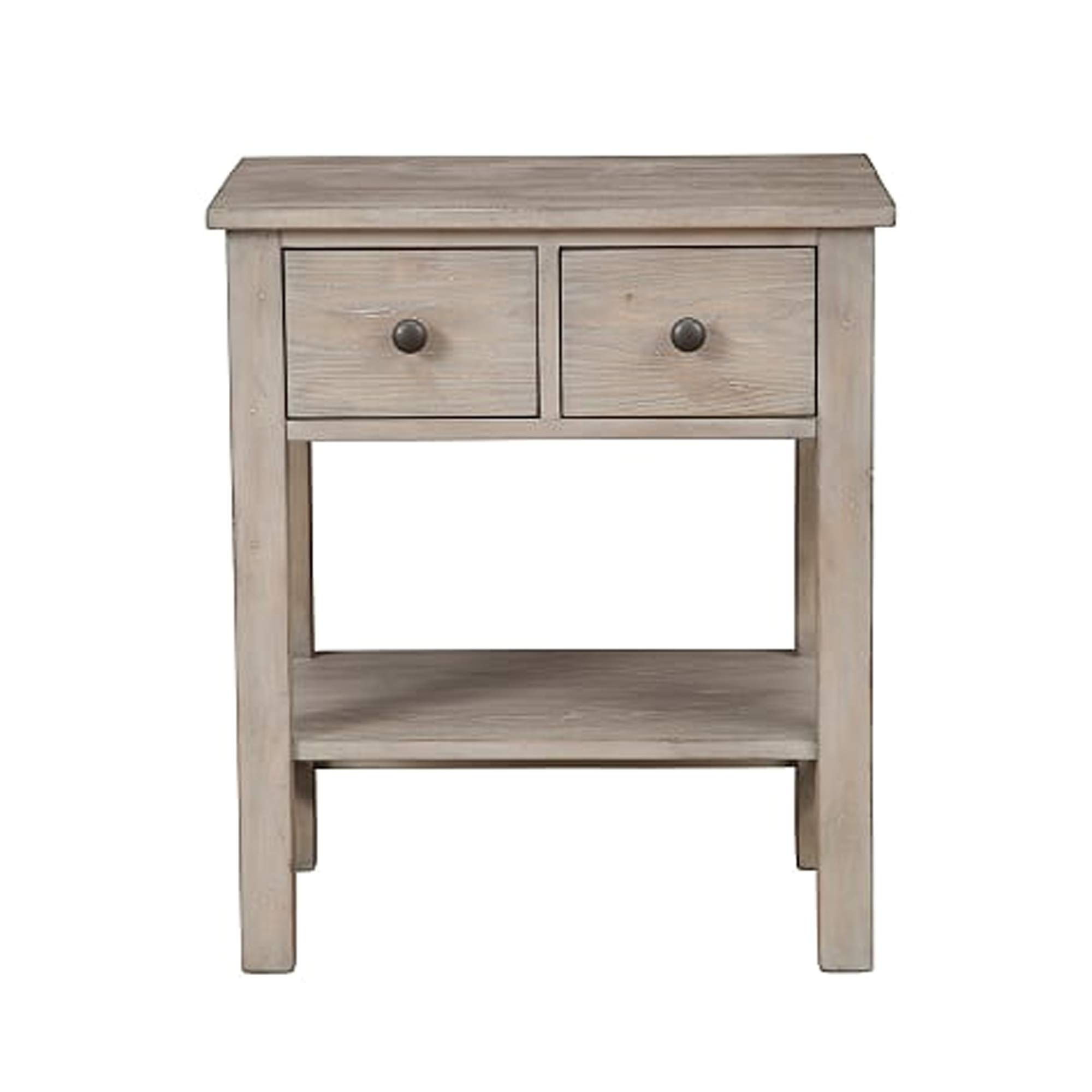 Benjara Modern Gray Nightstand with 2 Drawers & Bottom Shelf - Bedside Table for Bedroom, Living Room, or Office Storage
